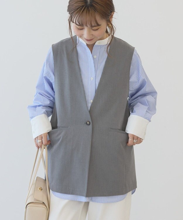 AMERICAN HOLIC Ｖネックジレ Gray Mixture