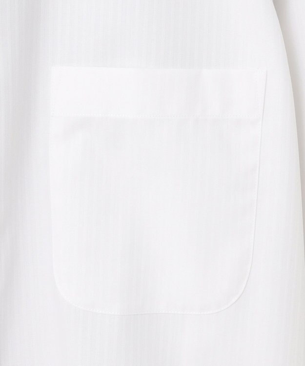 GOTAIRIKU 【形態安定】PREMIUMPLEATS_セミワイドカラー _織柄_通年ドレスシャツ(26年モデル) ホワイト系(折柄/ドビーストライプ)