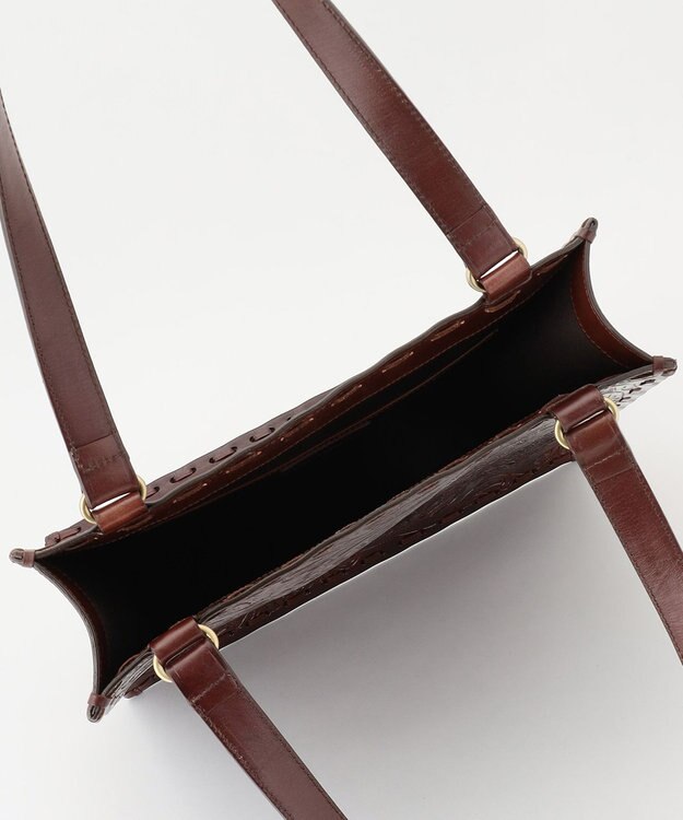GRACE CONTINENTAL Carving Tote Bag ダークブラウン