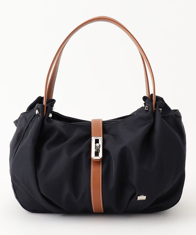 LA BAGAGERIE タックラウンド2WAYバッグ ネイビー