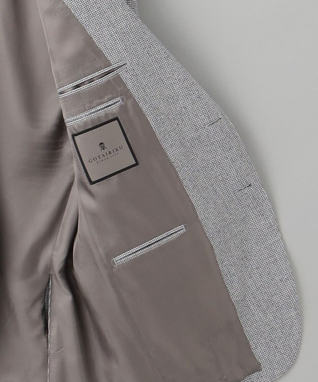 GOTAIRIKU 【CANONICO/カノニコ】サキソニーウールコットンブレンド ジャケット_グレー千鳥柄 ライトグレー×千鳥格子