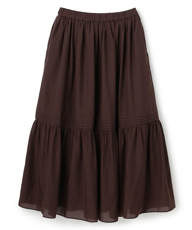 UNFILO エアリー ギャザースカート ブラウン