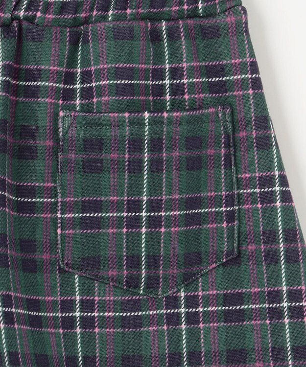 ANY KIDS 裏シャギーチェックショートパンツ グリーン系