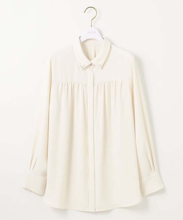 ANY SIS 【洗える】ビジュー ブラウス アイボリー