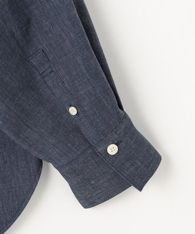 自由区 L 【セットアップ対応】ソフトリネンダンガリー シャツ ネイビー