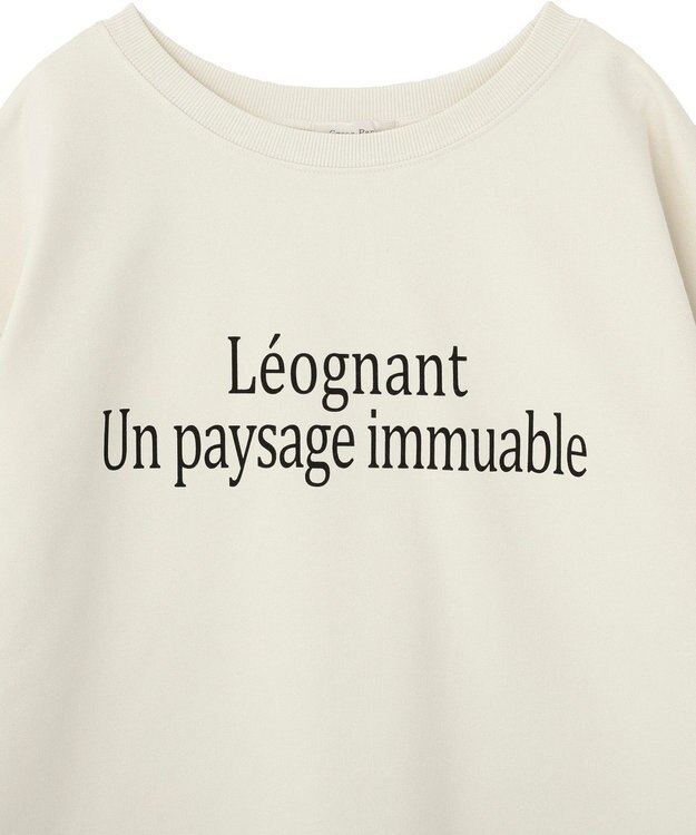 Green Parks 七分袖ロゴ裏毛プルオーバー Off White