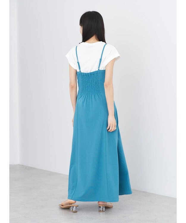 earth music&ecology スウェットキャミワンピース Blue Green