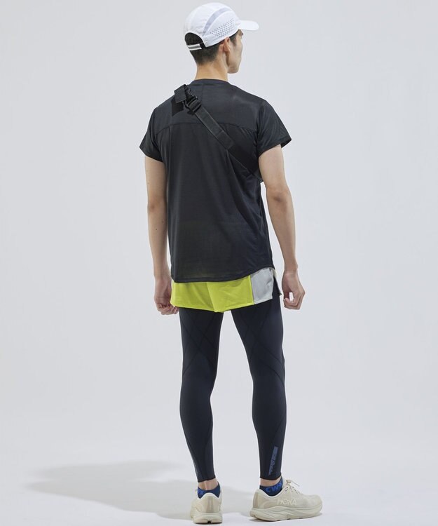 CW-X 【UNISEX】 CW-X ランニングボトムス メッシュ素材 風通りがよい スポーツウェア 2分丈 ユニセックス DHR362 /ワコール イエロー