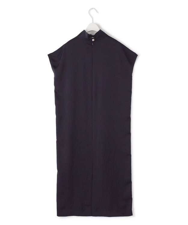 ICB L 【WEB＆一部店舗限定】LightVintageSatin ハイネックワンピース ネイビー系