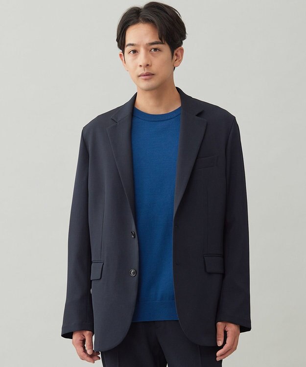UNFILO MENS 【OCEANS 雑誌・web・YouTube 掲載】WOOL TOUCH 機能美ジャケット【東レ開発のウール見え高機能素材】 ネイビー