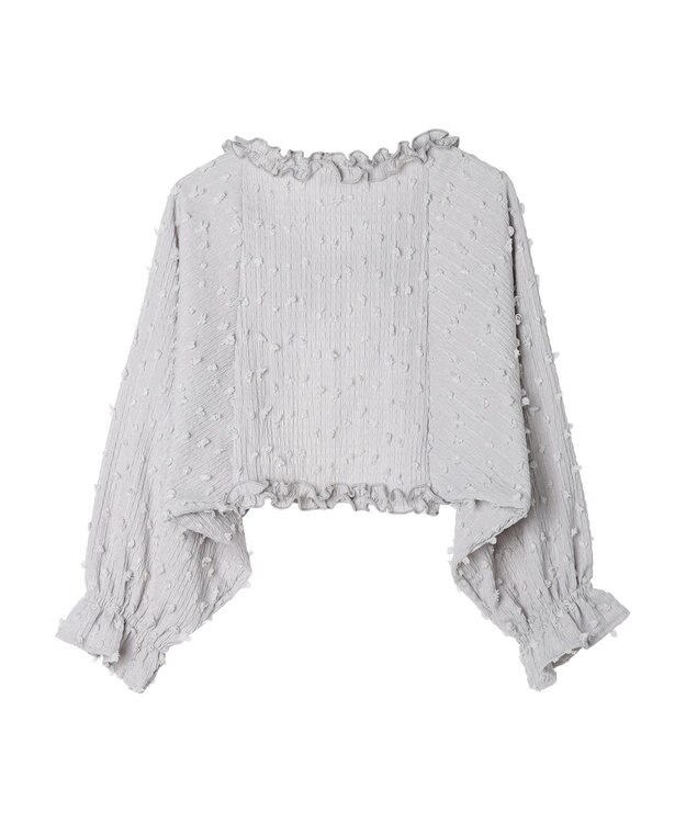 earth music&ecology ふくれジャガードボレロ Light Gray