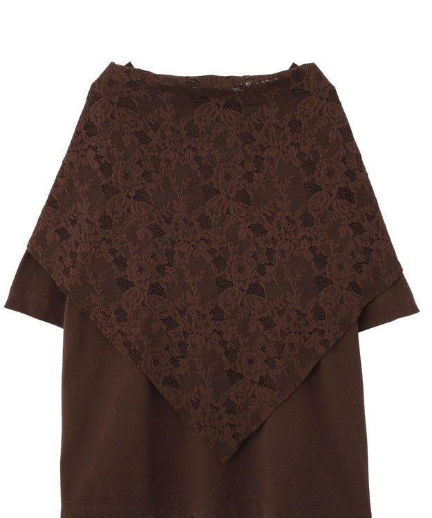 Green Parks ＳＥＴ２点フォトＴシャツ＋レーススカーフ Brown