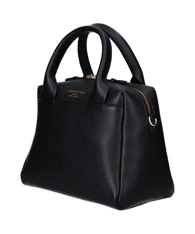 INTER-CHAUSSURES 【CHRISTIAN VILLA】ベーシックレザーハンドバッグ ブラック