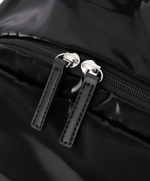 LA BAGAGERIE メタリックドロストポケット　リュックサック ブラック