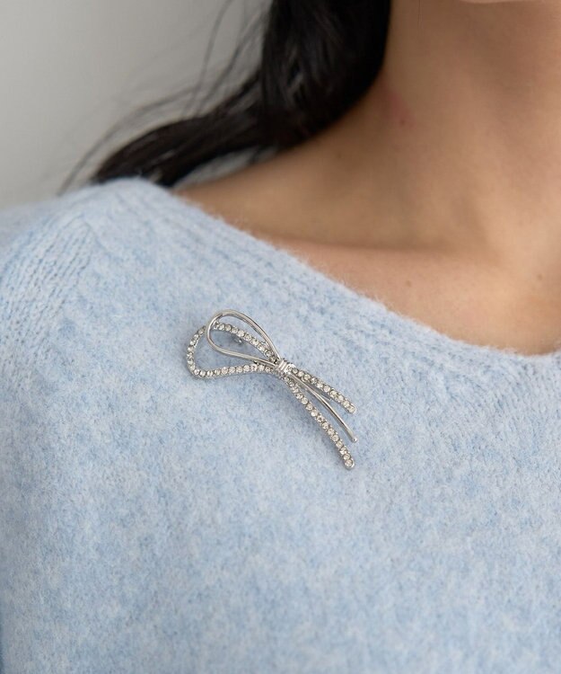YECCA VECCA ノットリボンブローチ Silver