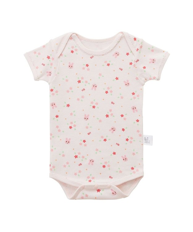 MIKI HOUSE HOT BISCUITS 【70-80cm】 半袖ボディシャツ(かぶり仕様) ピンク