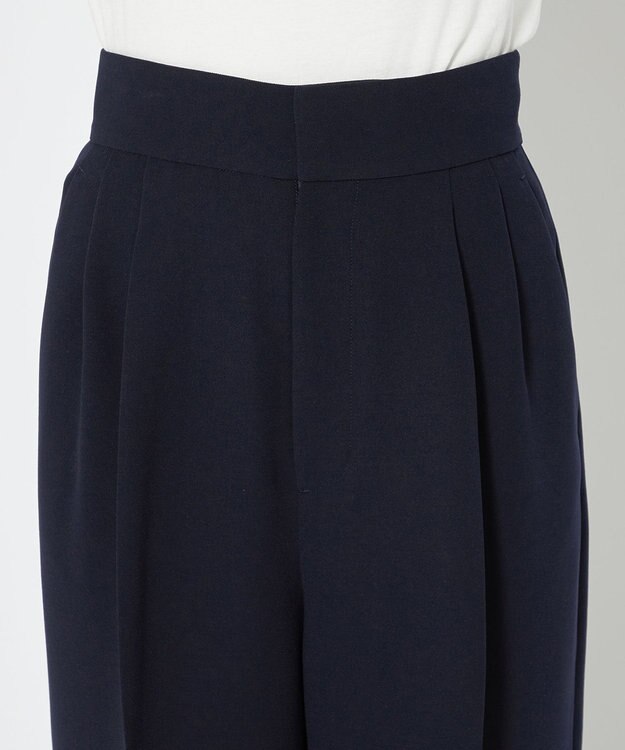 uncrave 【防しわ・洗濯機洗い可】ウォッシャブル ダブルクロス ワイドパンツ（uncrave STANDARD） ネイビー