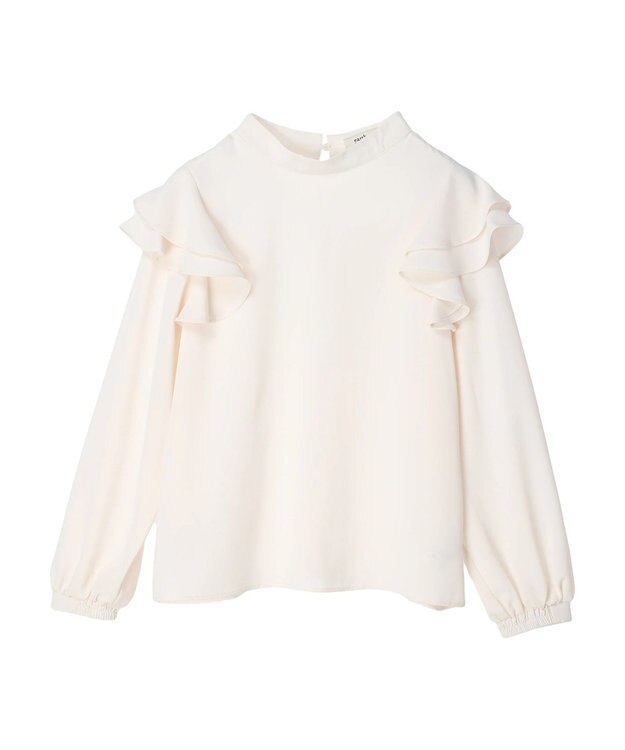 earth music&ecology フリルスリーブブラウス Blue