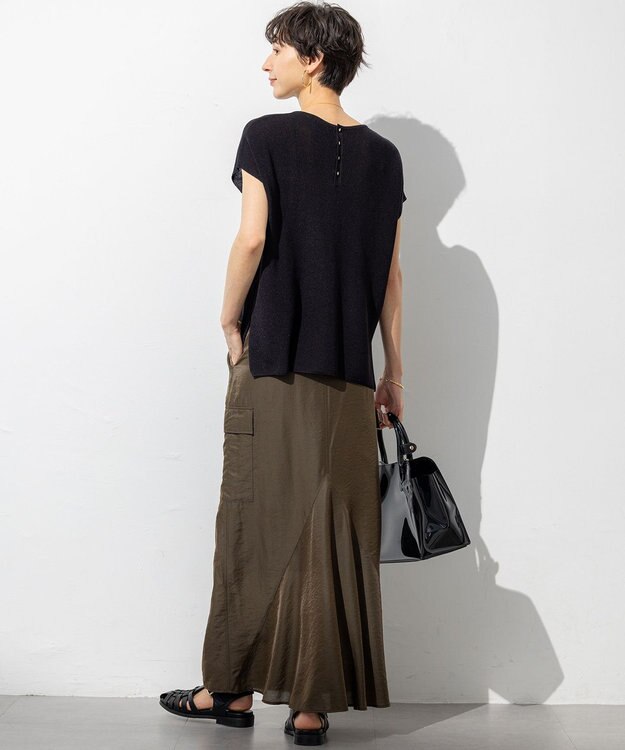 23区 L 【SLOW/一部店舗限定】ブライトヴィンテージクロス Iライン スカート カーキ系