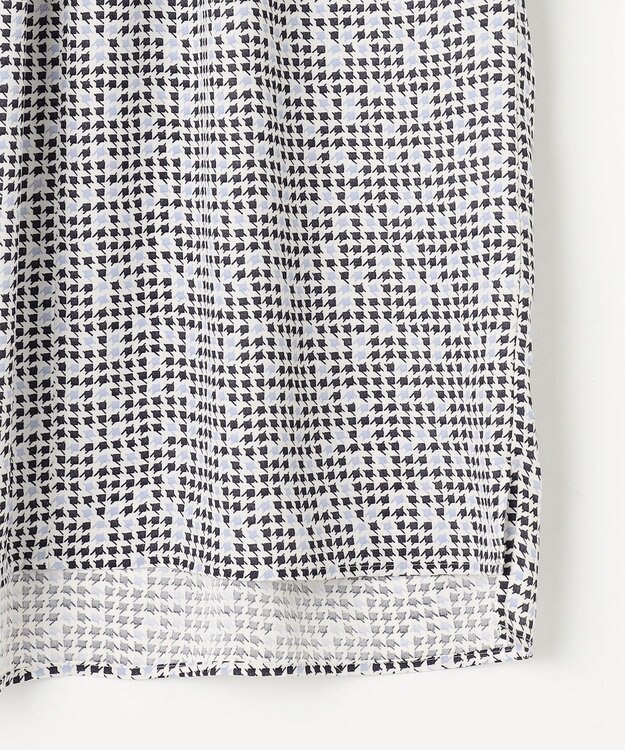 23区 【洗える】ライトバックサテンアムンゼン ハウンドトゥース プリント ブラウス アイボリー系