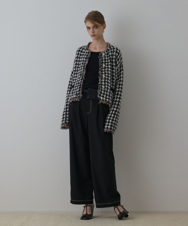 GRACE CONTINENTAL タックカーブパンツ ブラック