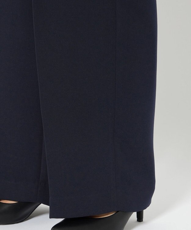 uncrave 【防しわ・洗濯機洗い可】ウォッシャブル ダブルクロス ワイドパンツ（uncrave STANDARD） ネイビー