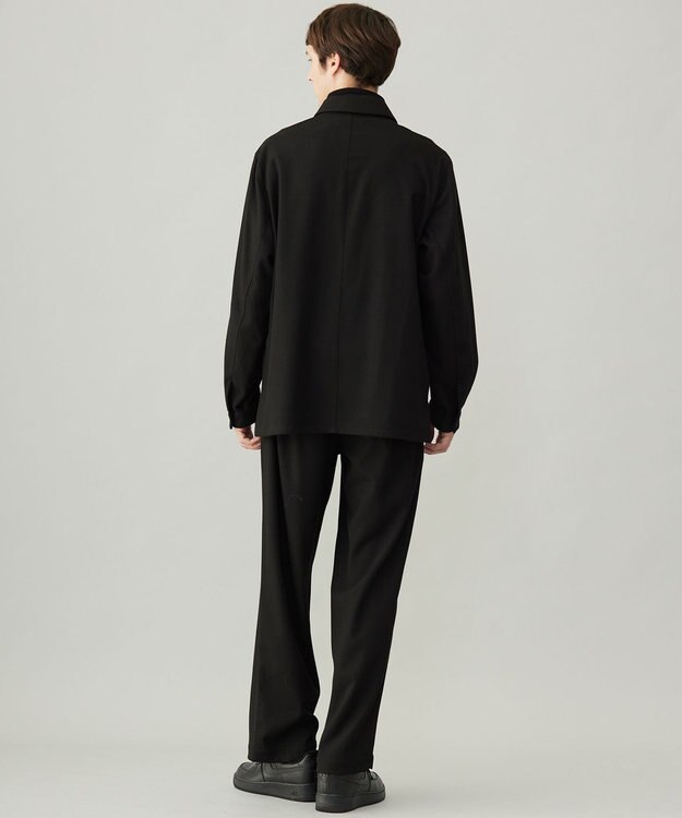 UNFILO MENS 【男女兼用】フラノライク ハーフジップ シャツブルゾン [24年秋冬商品] ブラック