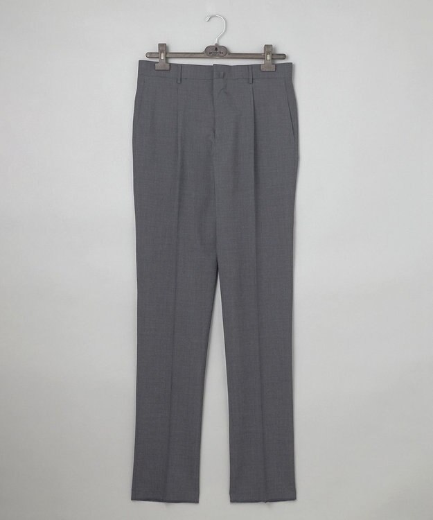 GOTAIRIKU ロングセラー【洗える/折り目加工/シワになりにくい/ウエストアジャスター】ウォッシャブル サマーウール100％パンツ_定番色(1タック)25年モデル ライトグレー系