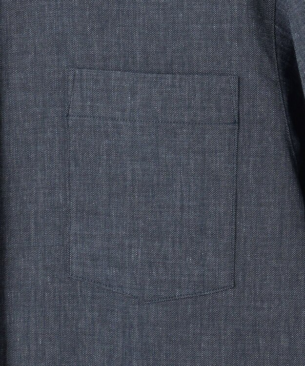 自由区 L 【セットアップ対応】ソフトリネンダンガリー シャツ ネイビー