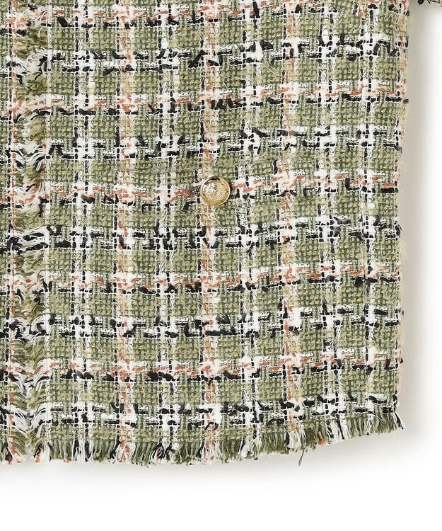 BEIGE， BERYL / ファンシーツイードノーカラージャケット Khaki Mix