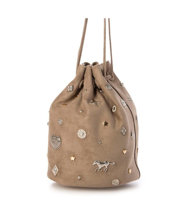 UNBILLION カカトゥ kakatoo / スエード調スタッズドロストバッグ ベージュ