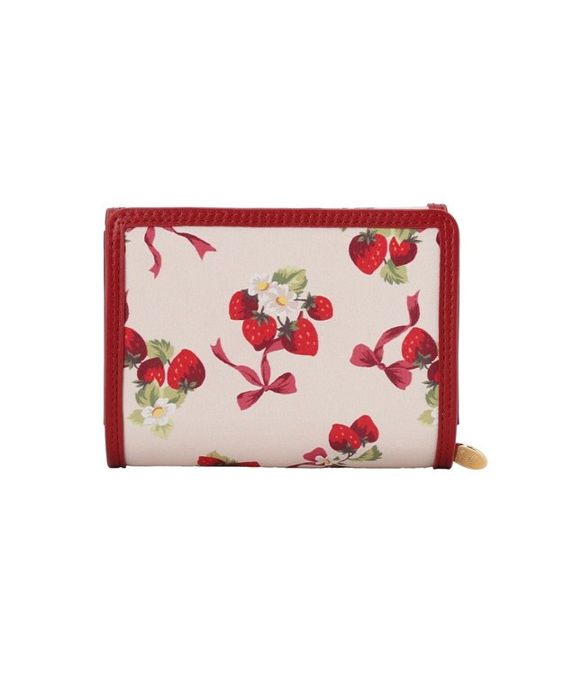 Maison de FLEUR いちご柄ウォレット Red