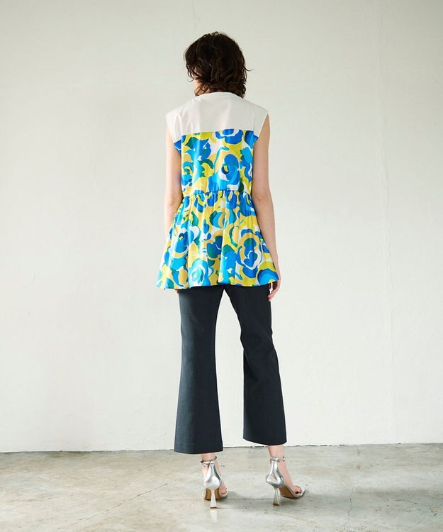 GRACE CONTINENTAL ペイントカラープリントトップ イエロー