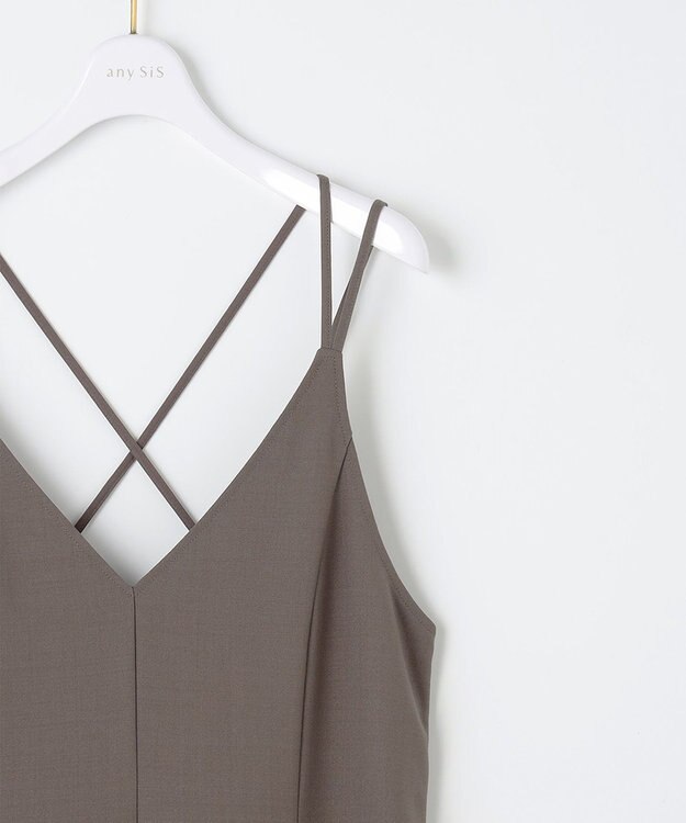 ANY SIS 【洗える】フレアキャミソール ワンピース モカグレー