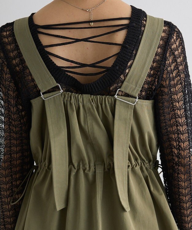 Green Parks ウ゛ィンテージペプラムオールインワン Khaki