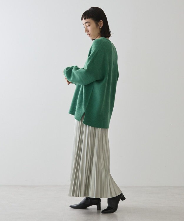 AMERICAN HOLIC カーブネックニットプルオーバー Green