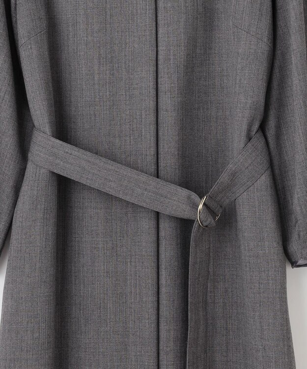 自由区 S 【洗える】ウールミックスストレッチツイル ワンピース ライトグレー系