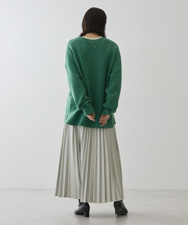 AMERICAN HOLIC カーブネックニットプルオーバー Green