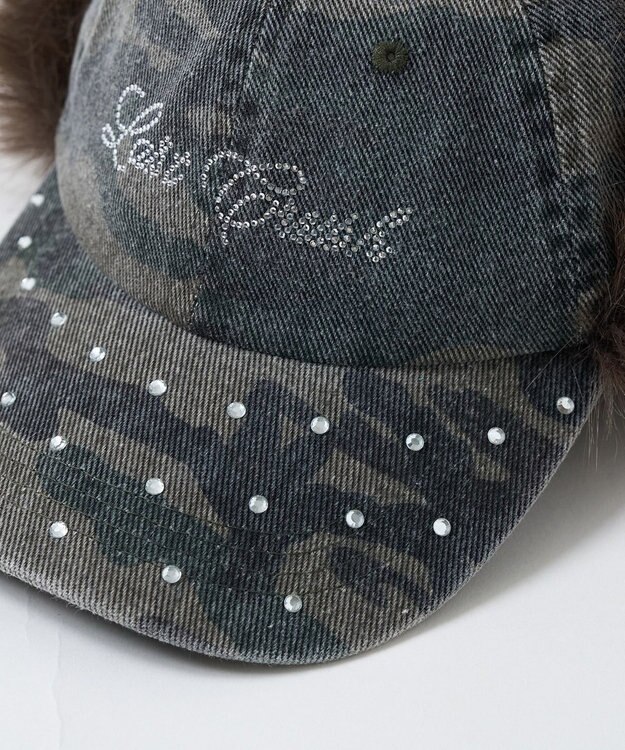 WEGO ラインストーンドッグイヤーキャップ 柄1