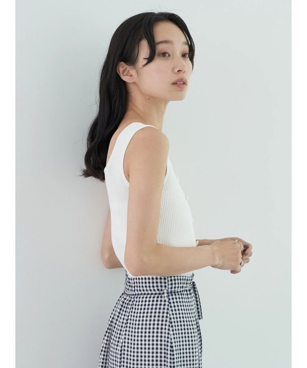 earth music&ecology リサイクルポリエステルブレンド２ＷＡＹタンクトップ Off White