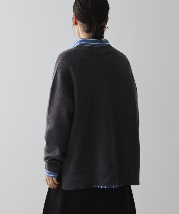 AMERICAN HOLIC カーブネックニットプルオーバー Charcoal Gray