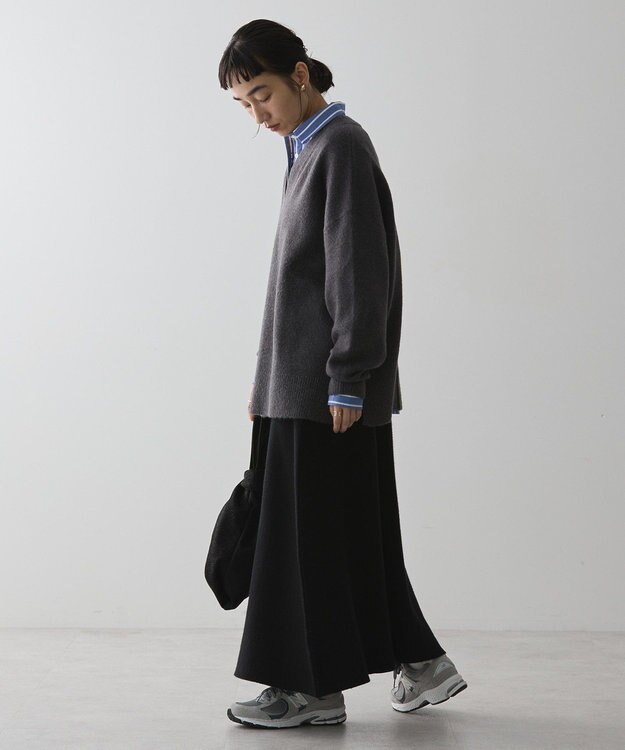 AMERICAN HOLIC カーブネックニットプルオーバー Charcoal Gray