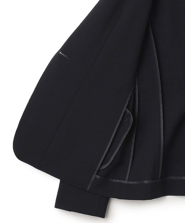 ICB 【洗える】レーヨンライクトロ テーラードジャケット ネイビー系