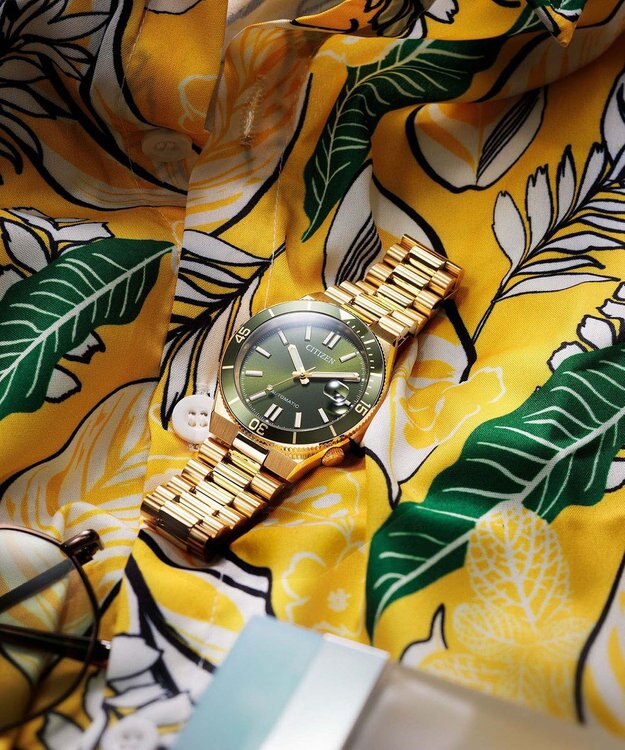 CITIZEN 【メカニカルウオッチ TSUYOSA】豊富なカラーバリエーションが人気の機械式腕時計 NJ0232-53X ゴールド