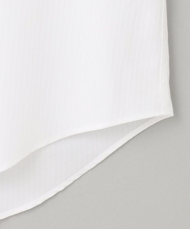 GOTAIRIKU 【形態安定】PREMIUMPLEATS_セミワイドカラー _織柄_通年ドレスシャツ(26年モデル) ホワイト系(折柄/ドビーストライプ)