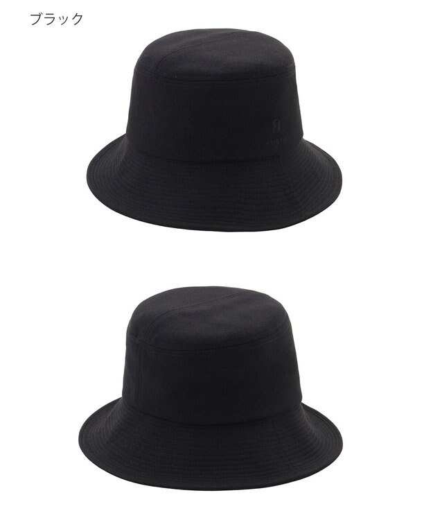 MOONBAT 【洗える】FURLA(フルラ) 中つば平天ハット UV 日本製 ブラック