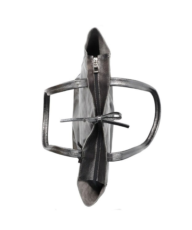 INTER-CHAUSSURES 【ANDREA CARDONE ITALI】メタリックレザートートバッグ グレー