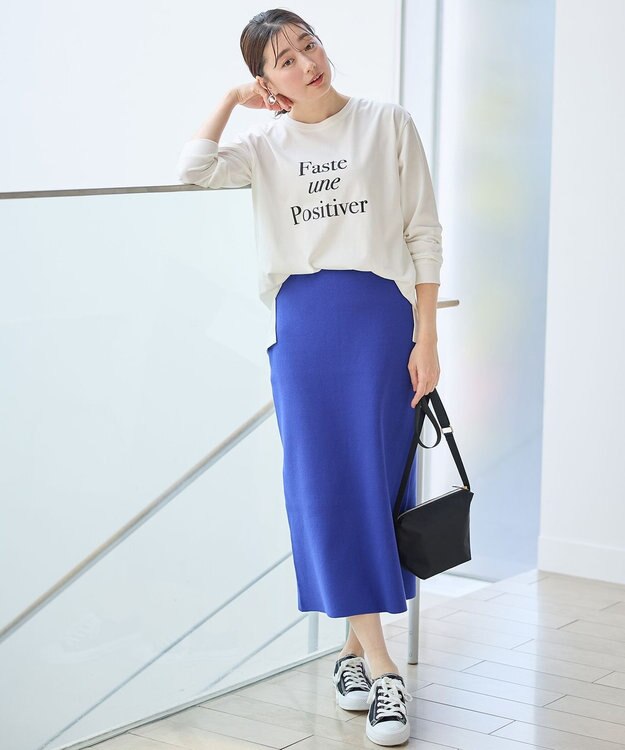 ANY ミラノリブニットスカート ブルー