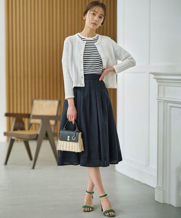 組曲 【WEB限定】CHAI ケーブルニットカーディガン パールホワイト系