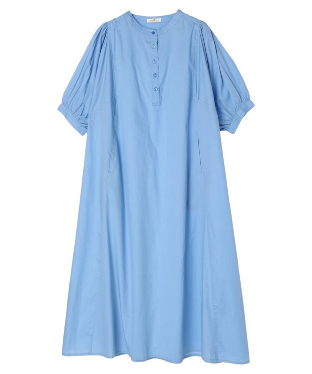 earth music&ecology ポプリンフレアワンピース Light Blue